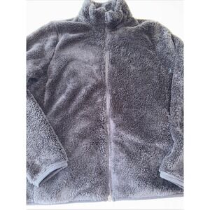 Uniqlo Full Zip Fleece Jacket Womens L(Asia XL) Extra‎ Large Navy Blue Cozy Warm